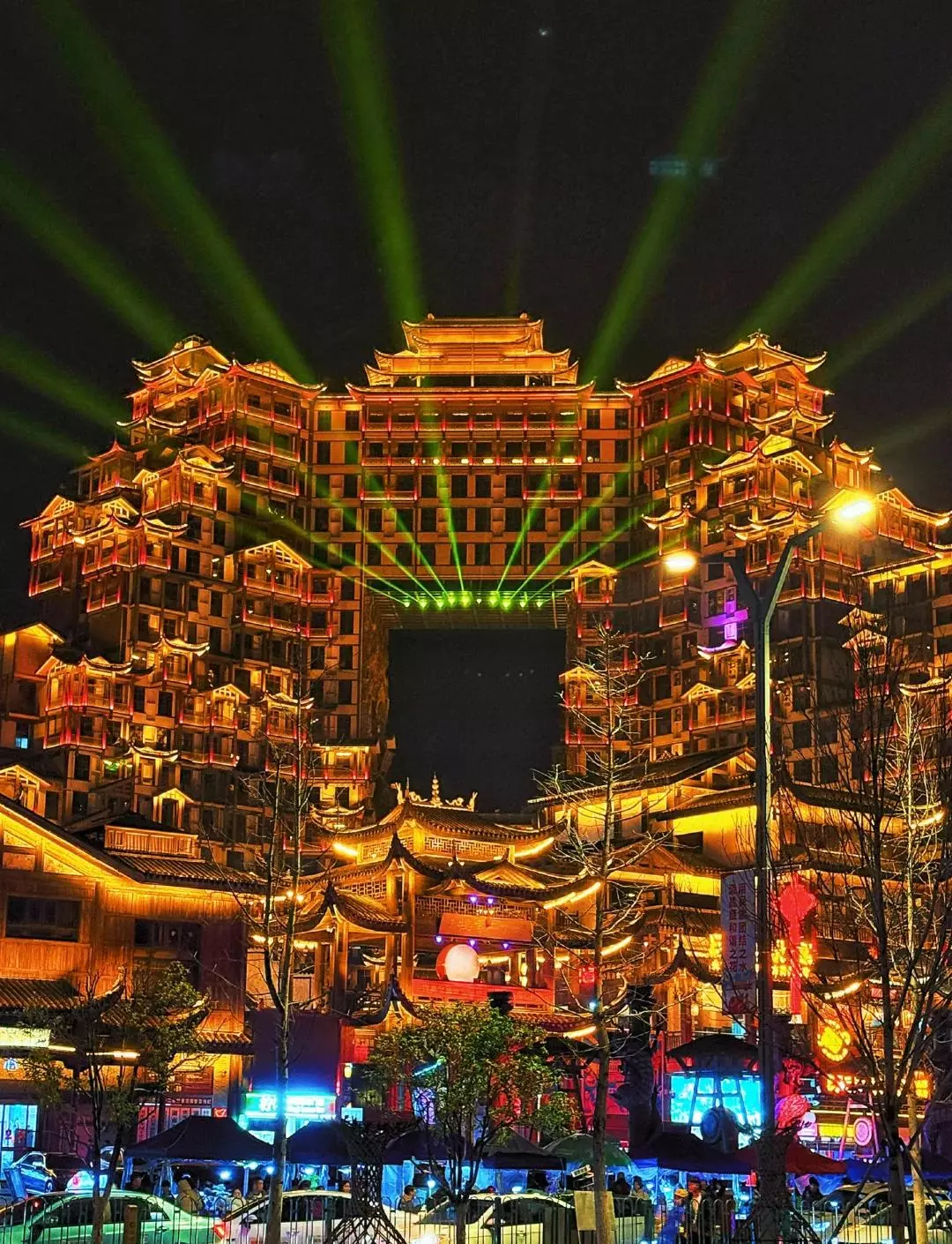 72 Wonder Tower Zhangjiajie night lights and cultural sightseeing area