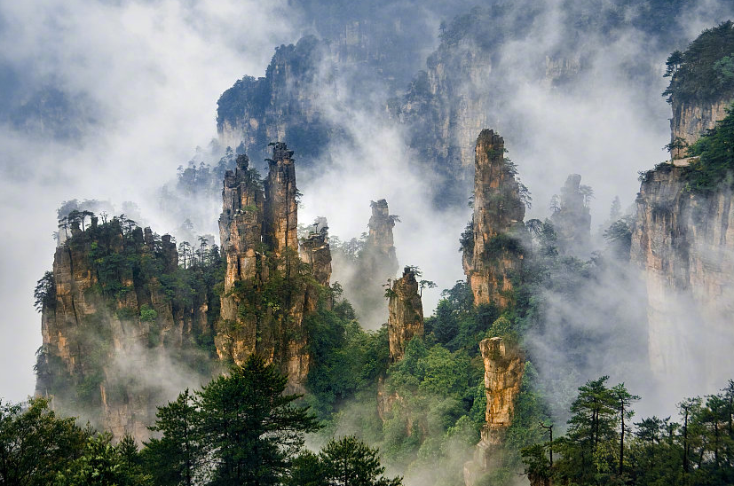 Zhangjiajie misty sandstone mountains for Muslim-Friendly China Travel planning