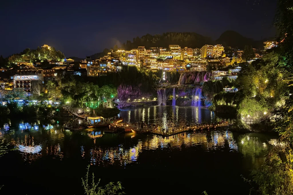 Furong Town waterfall stop between Zhangjiajie and Fenghuang