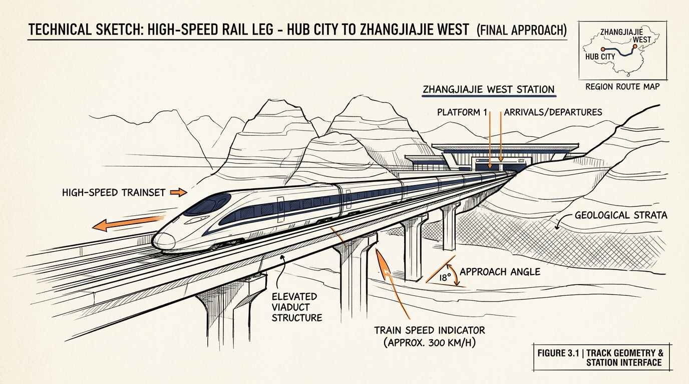 High-speed train on the Changsha to Zhangjiajie West leg of the Singapore to Zhangjiajie journey