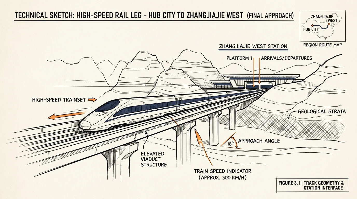 High-speed train on the Changsha to Zhangjiajie West leg of the Singapore to Zhangjiajie journey