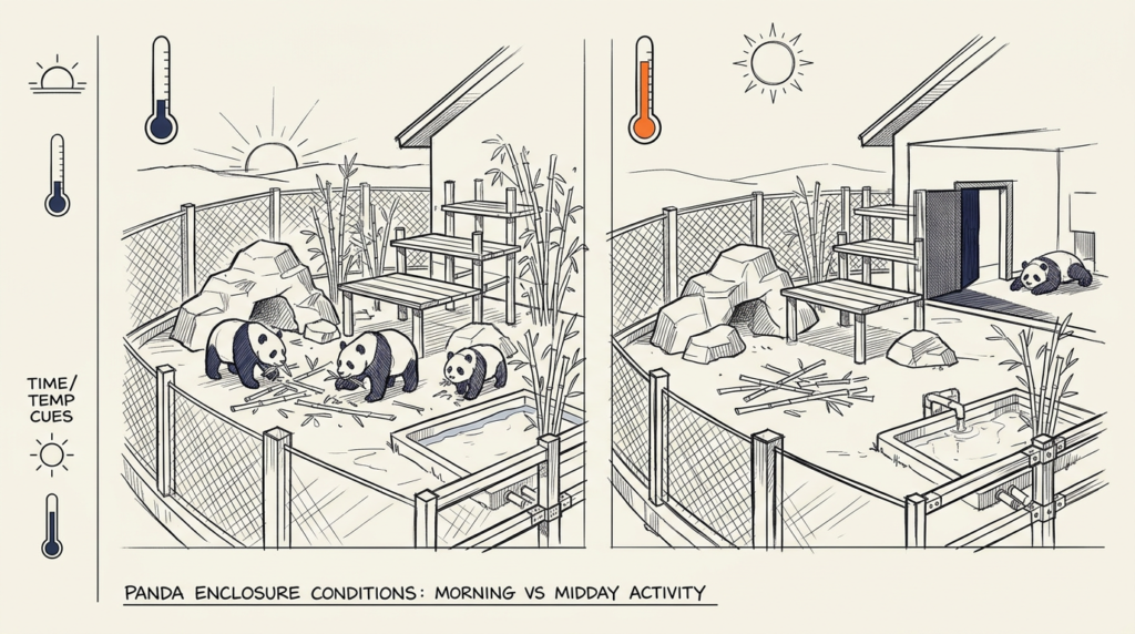 Morning versus midday panda activity at the Chengdu Panda Base