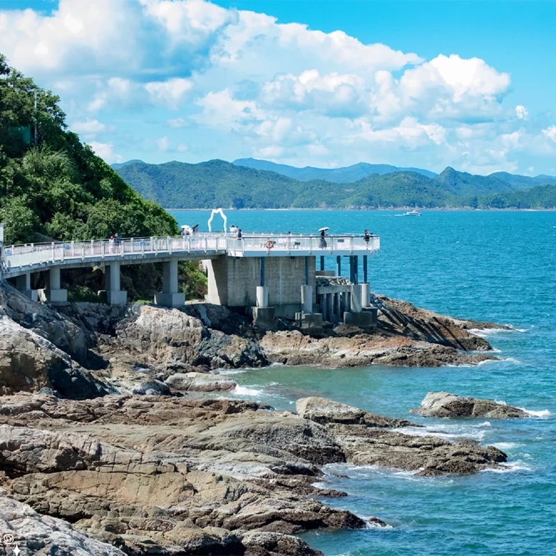Sandy beach and coastline at Dameisha Beach Park, Shenzhen