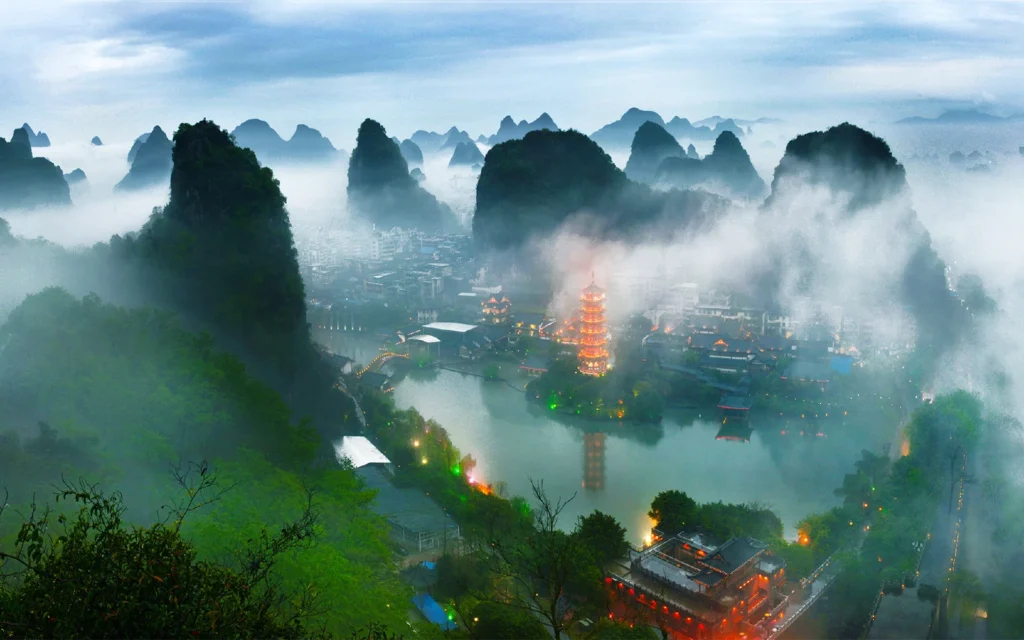 Karst peaks and the Li River in Guilin for Muslim-friendly travel with HalalChinaTrips