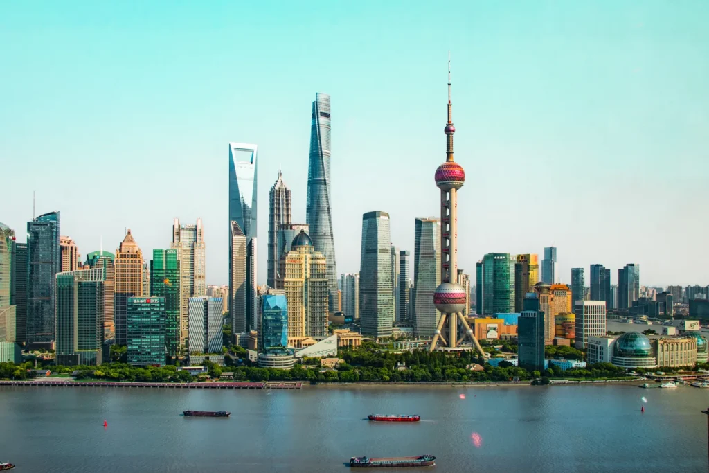 Shanghai skyline over the Huangpu River — halal food guide for Muslim travelers area by area
