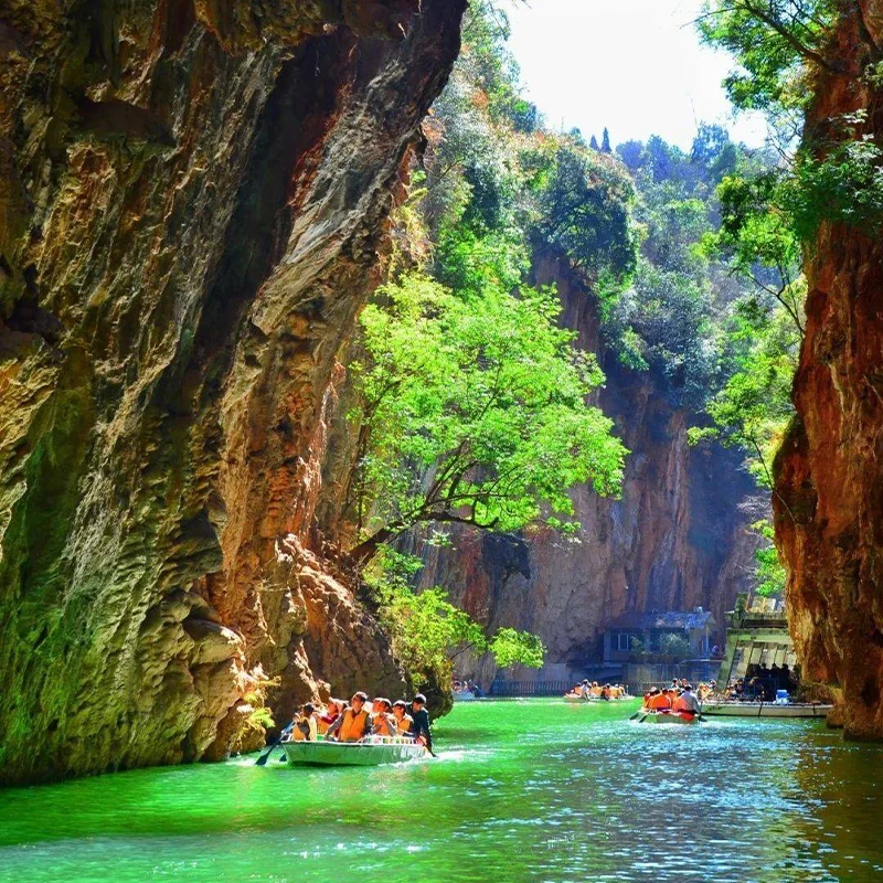 Karst cave formations at the Jiuxiang Scenic Area near Kunming