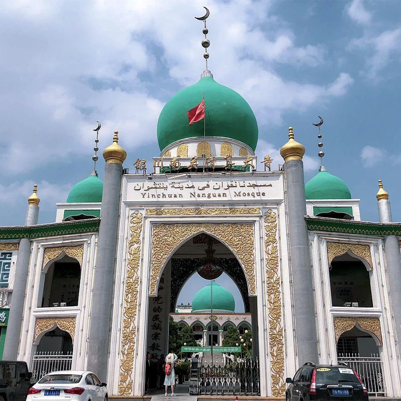 Green domes of the Nanguan Grand Mosque in Yinchuan