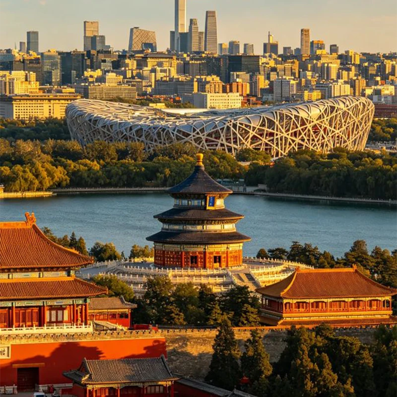 Shichahai lake and hutong area evening walk in Beijing
