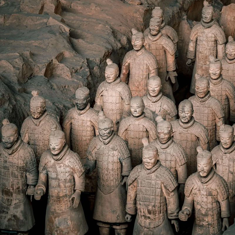 Terracotta Army warriors in the main pit near Xi'an