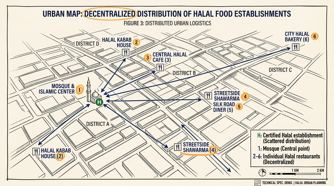 Scattered halal restaurants and the central mosque that anchor Muslim-friendly things to do in Changsha