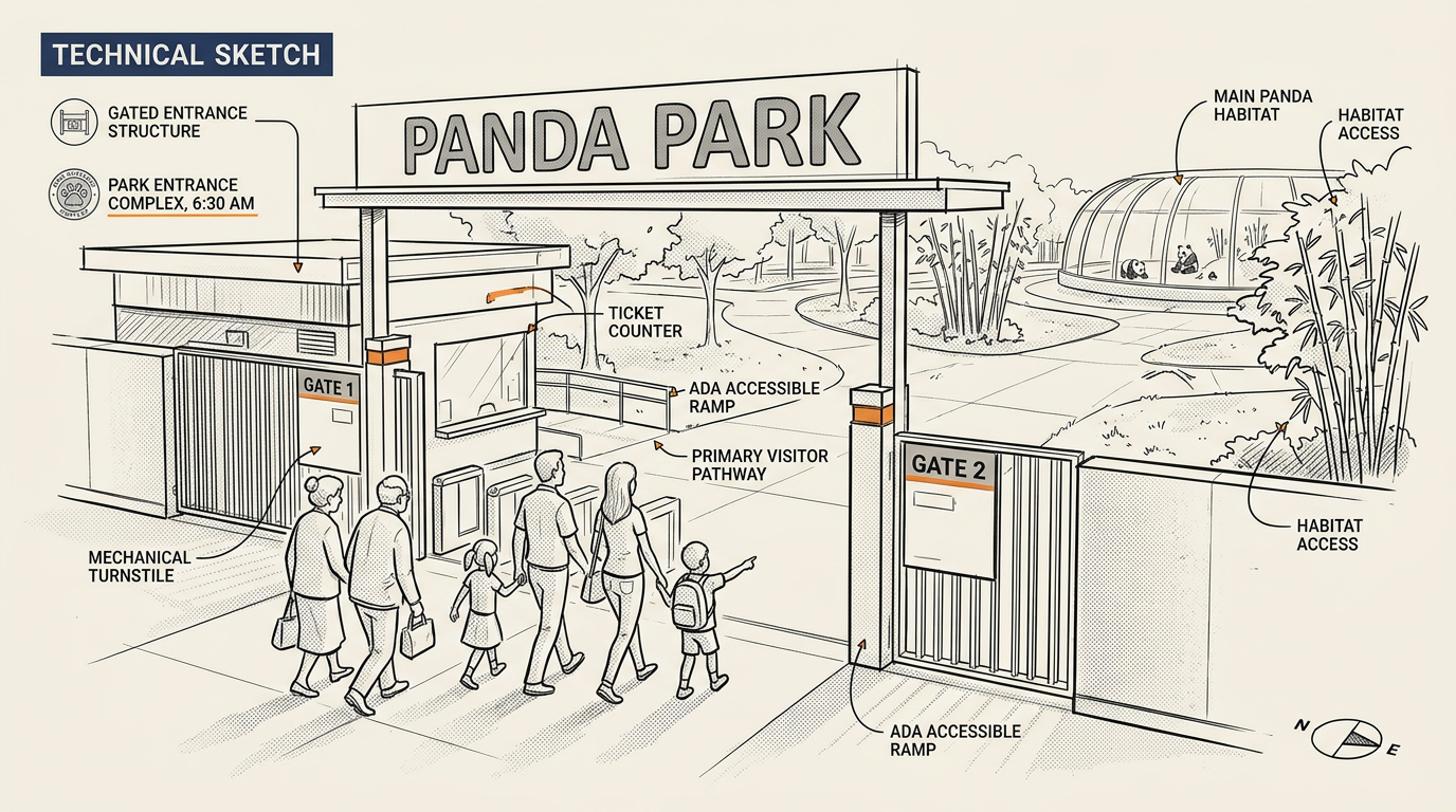 Family entering the Chengdu Panda Base early, a top thing to do in Chengdu