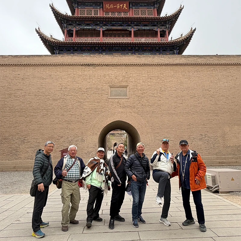 Tour group at a Great Wall fortress on a HalalChinaTrips Silk Road route