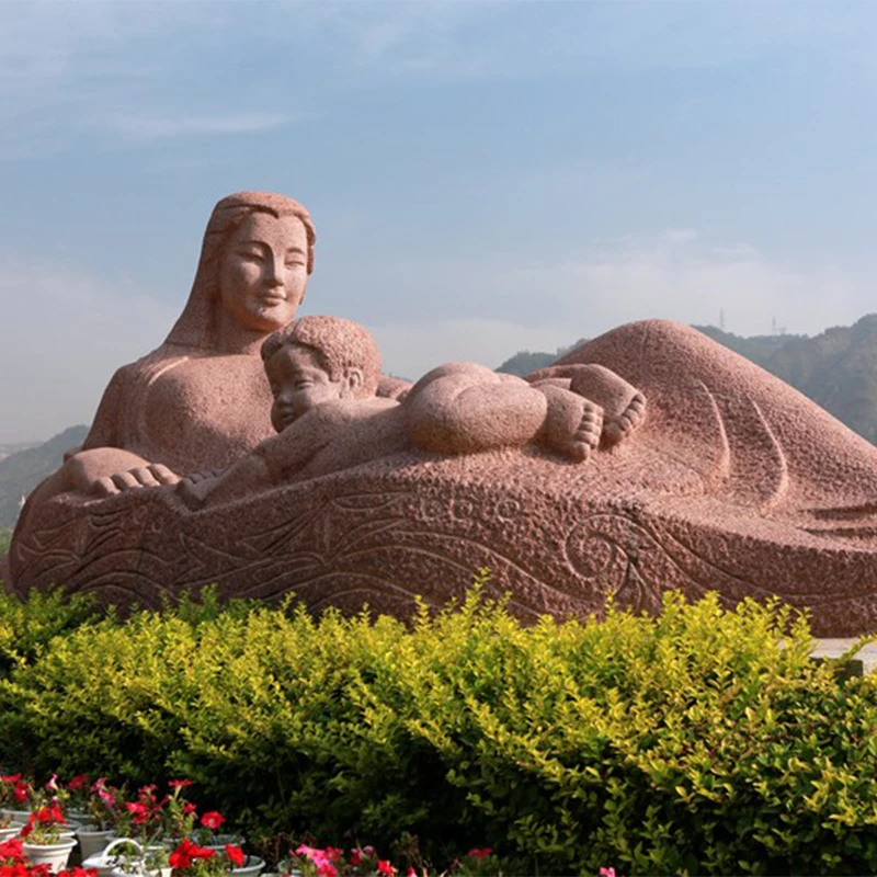 Yellow River Mother Sculpture on the riverbank in Lanzhou